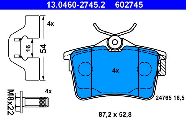 ATE 13.0460-2745.2 - Bremžu uzliku kompl., Disku bremzes www.autospares.lv