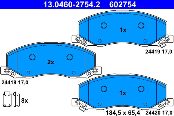 ATE 13.0460-2754.2 - Bremžu uzliku kompl., Disku bremzes www.autospares.lv