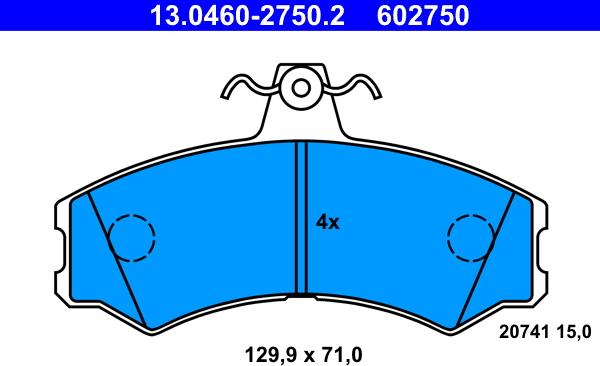 ATE 13.0460-2750.2 - Bremžu uzliku kompl., Disku bremzes www.autospares.lv