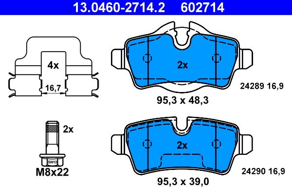 ATE 13.0460-2714.2 - Bremžu uzliku kompl., Disku bremzes autospares.lv