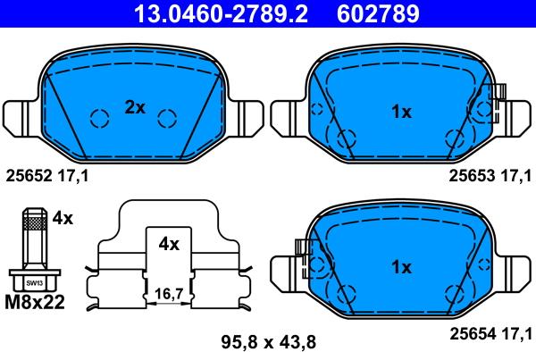 ATE 13.0460-2789.2 - Bremžu uzliku kompl., Disku bremzes www.autospares.lv