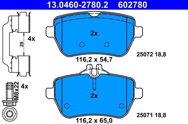 ATE 13.0460-2780.2 - Bremžu uzliku kompl., Disku bremzes www.autospares.lv