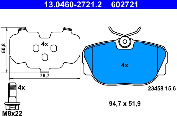 ATE 13.0460-2721.2 - Bremžu uzliku kompl., Disku bremzes autospares.lv