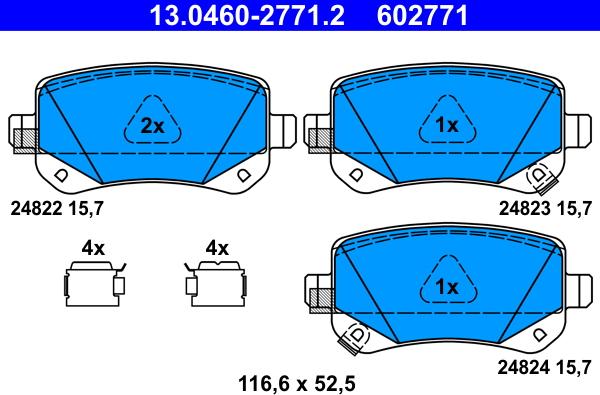 ATE 13.0460-2771.2 - Bremžu uzliku kompl., Disku bremzes www.autospares.lv