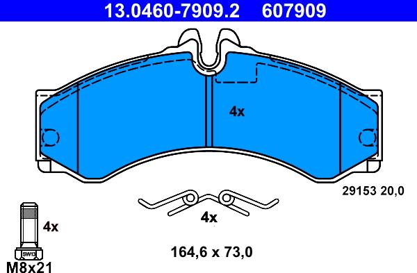 ATE 13.0460-7909.2 - Bremžu uzliku kompl., Disku bremzes www.autospares.lv