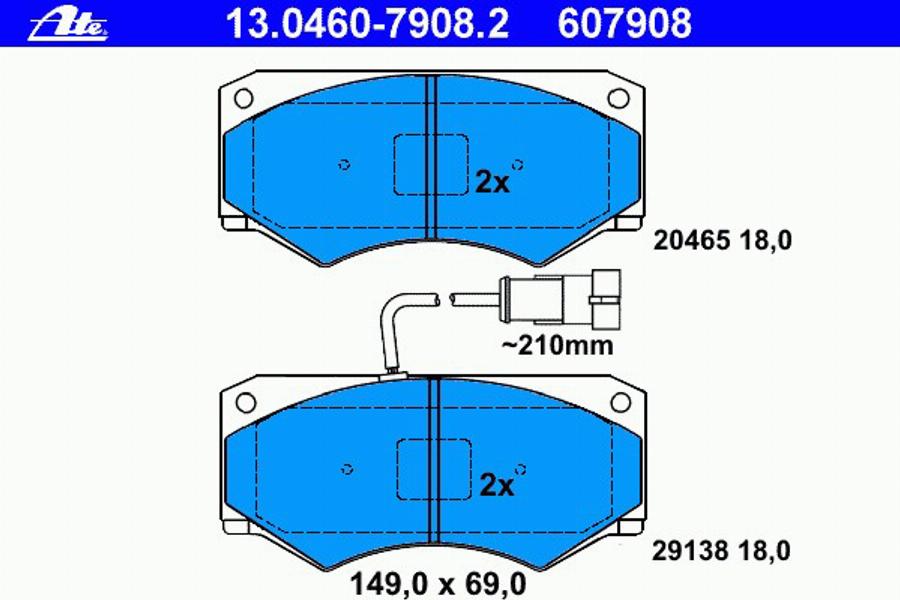 ATE 13046079082 - Bremžu uzliku kompl., Disku bremzes autospares.lv