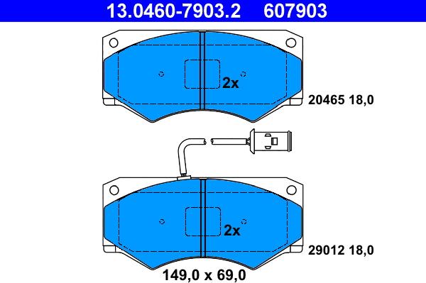 ATE 13.0460-7903.2 - Bremžu uzliku kompl., Disku bremzes autospares.lv