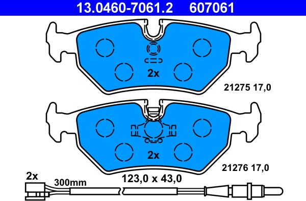 ATE 13.0460-7061.2 - Bremžu uzliku kompl., Disku bremzes www.autospares.lv