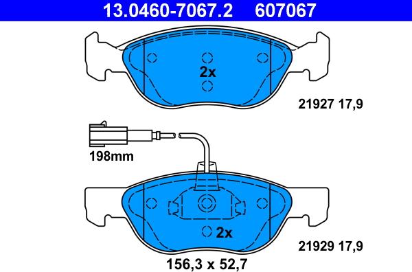 ATE 13.0460-7067.2 - Bremžu uzliku kompl., Disku bremzes www.autospares.lv