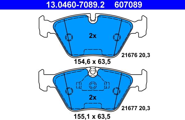 ATE 13.0460-7089.2 - Bremžu uzliku kompl., Disku bremzes autospares.lv