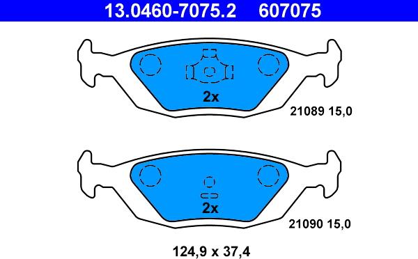 ATE 13.0460-7075.2 - Bremžu uzliku kompl., Disku bremzes autospares.lv