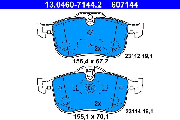 ATE 13.0460-7144.2 - Bremžu uzliku kompl., Disku bremzes www.autospares.lv