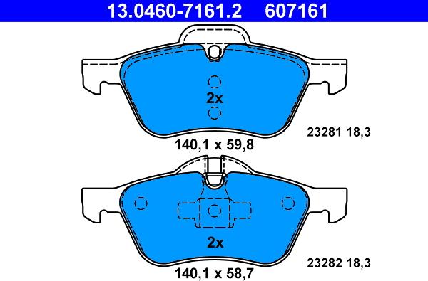 ATE 13.0460-7161.2 - Bremžu uzliku kompl., Disku bremzes www.autospares.lv