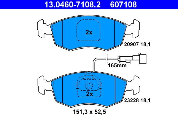 ATE 13.0460-7108.2 - Bremžu uzliku kompl., Disku bremzes www.autospares.lv