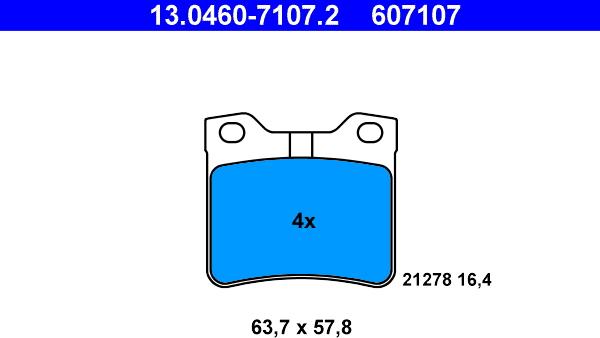 ATE 13.0460-7107.2 - Bremžu uzliku kompl., Disku bremzes www.autospares.lv