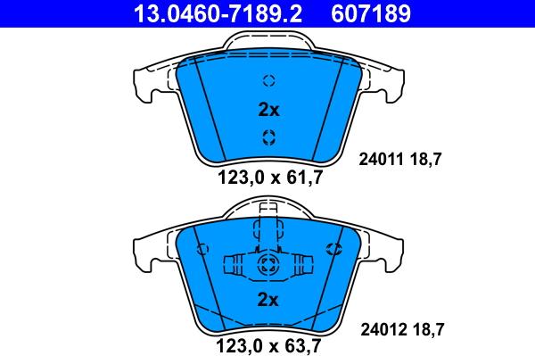 ATE 13.0460-7189.2 - Bremžu uzliku kompl., Disku bremzes www.autospares.lv