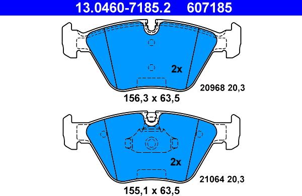 ATE 13.0460-7185.2 - Bremžu uzliku kompl., Disku bremzes www.autospares.lv