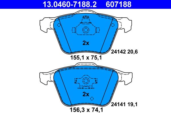 ATE 13.0460-7188.2 - Bremžu uzliku kompl., Disku bremzes www.autospares.lv