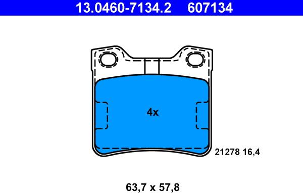 ATE 13.0460-7134.2 - Bremžu uzliku kompl., Disku bremzes autospares.lv