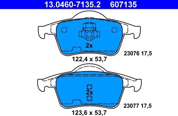 ATE 13.0460-7135.2 - Bremžu uzliku kompl., Disku bremzes autospares.lv