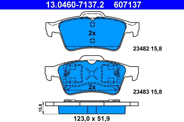 ATE 13.0460-7137.2 - Bremžu uzliku kompl., Disku bremzes www.autospares.lv