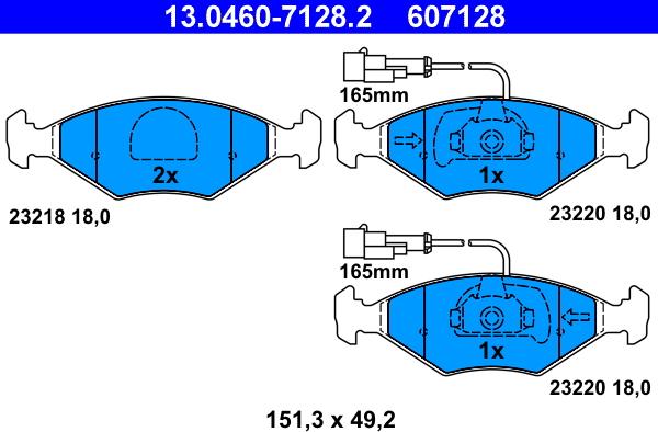 ATE 13.0460-7128.2 - Bremžu uzliku kompl., Disku bremzes www.autospares.lv