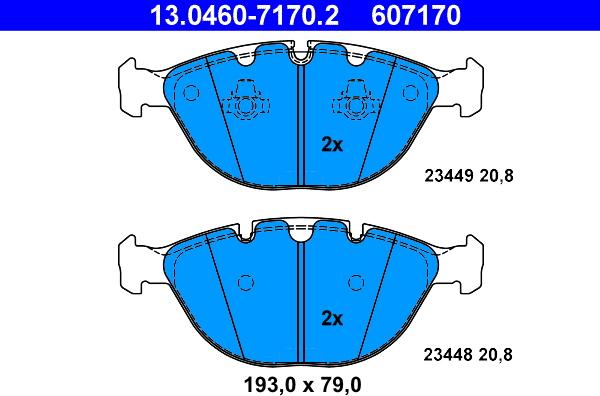 ATE 13.0460-7170.2 - Bremžu uzliku kompl., Disku bremzes www.autospares.lv