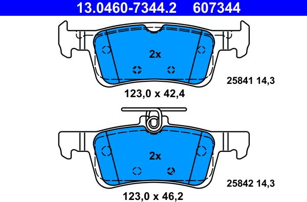 ATE 13.0460-7344.2 - Bremžu uzliku kompl., Disku bremzes www.autospares.lv