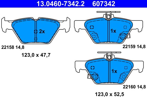 ATE 13.0460-7342.2 - Bremžu uzliku kompl., Disku bremzes www.autospares.lv