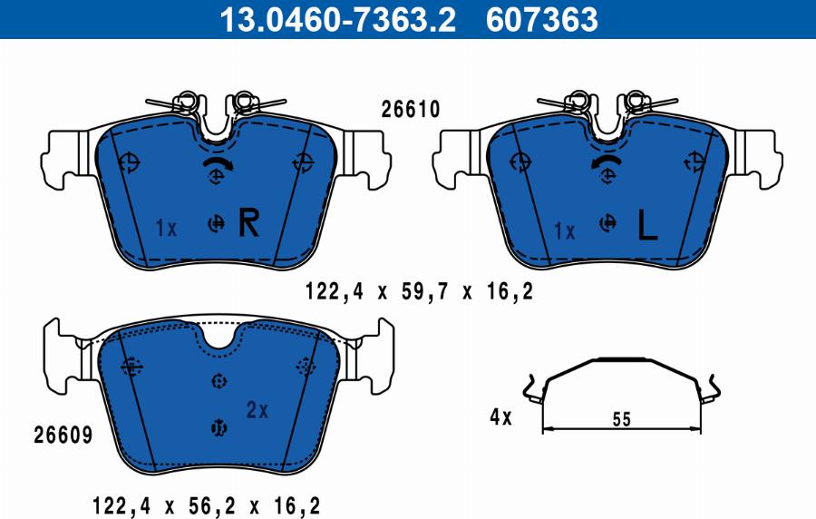 ATE 13.0460-7363.2 - Bremžu uzliku kompl., Disku bremzes www.autospares.lv