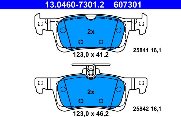 ATE 13.0460-7301.2 - Bremžu uzliku kompl., Disku bremzes www.autospares.lv