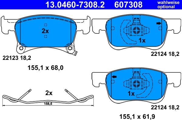 ATE 13.0460-7308.2 - Bremžu uzliku kompl., Disku bremzes www.autospares.lv