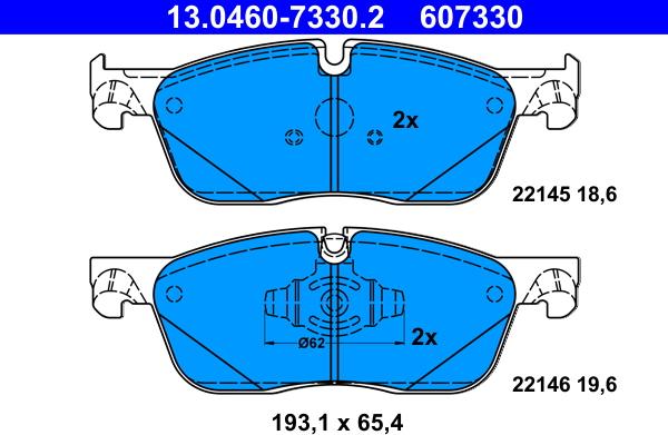 ATE 13.0460-7330.2 - Bremžu uzliku kompl., Disku bremzes www.autospares.lv