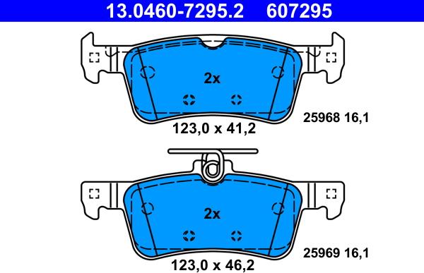 ATE 13.0460-7295.2 - Bremžu uzliku kompl., Disku bremzes www.autospares.lv