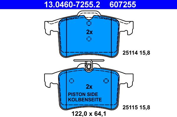 ATE 13.0460-7255.2 - Bremžu uzliku kompl., Disku bremzes www.autospares.lv