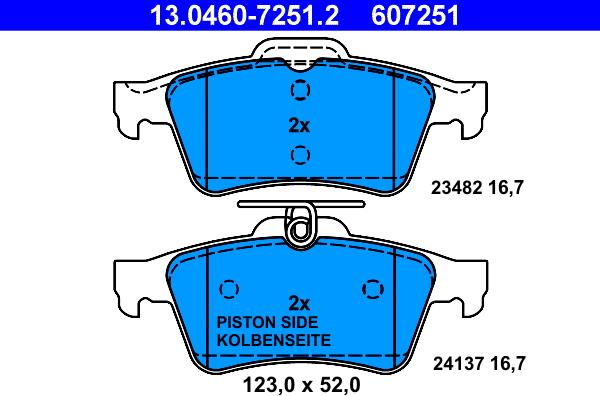 ATE 13.0460-7251.2 - Bremžu uzliku kompl., Disku bremzes www.autospares.lv