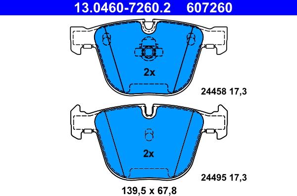 ATE 13.0460-7260.2 - Bremžu uzliku kompl., Disku bremzes www.autospares.lv