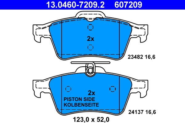 ATE 13.0460-7209.2 - Bremžu uzliku kompl., Disku bremzes autospares.lv