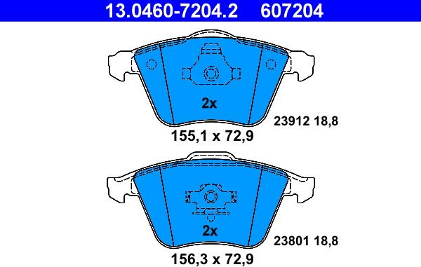 ATE 13.0460-7204.2 - Bremžu uzliku kompl., Disku bremzes www.autospares.lv