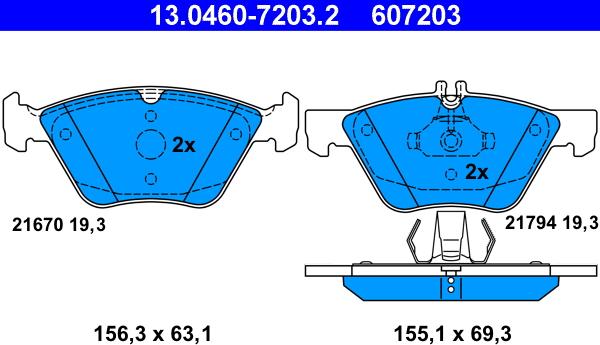 ATE 13.0460-7203.2 - Bremžu uzliku kompl., Disku bremzes www.autospares.lv