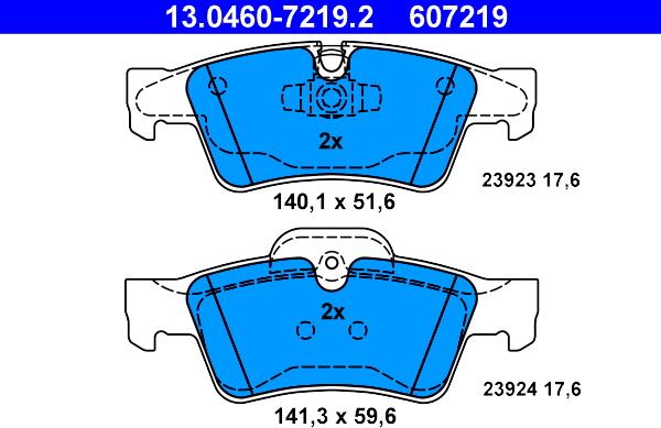 ATE 13.0460-7219.2 - Bremžu uzliku kompl., Disku bremzes www.autospares.lv