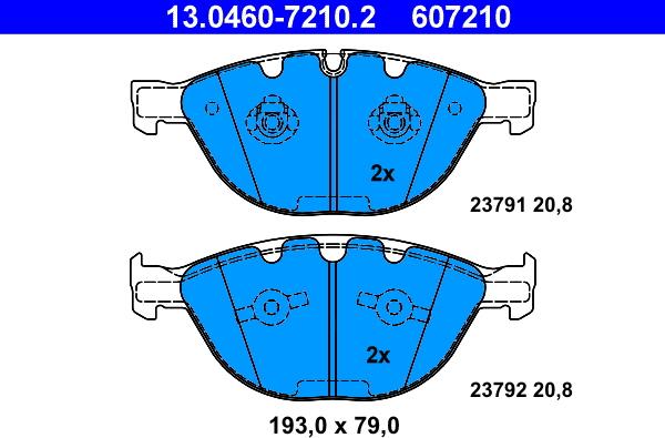 ATE 13.0460-7210.2 - Bremžu uzliku kompl., Disku bremzes www.autospares.lv