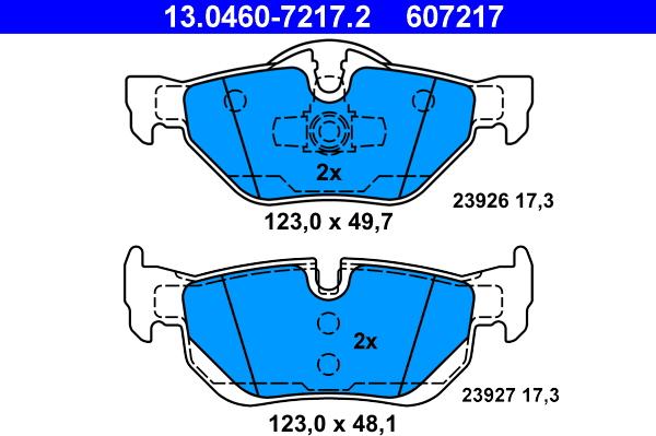 ATE 13.0460-7217.2 - Brake Pad Set, disc brake www.autospares.lv