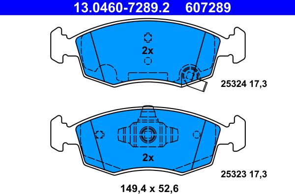 ATE 13.0460-7289.2 - Bremžu uzliku kompl., Disku bremzes www.autospares.lv