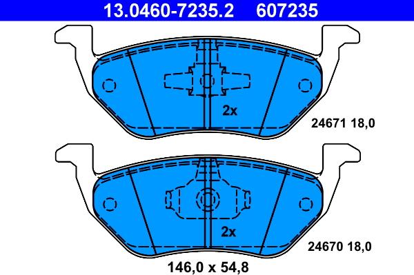 ATE 13.0460-7235.2 - Bremžu uzliku kompl., Disku bremzes www.autospares.lv