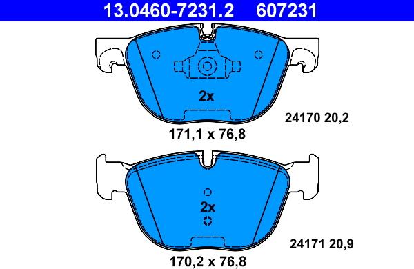 ATE 13.0460-7231.2 - Bremžu uzliku kompl., Disku bremzes www.autospares.lv