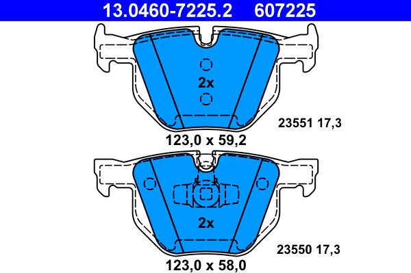 ATE 13.0460-7225.2 - Brake Pad Set, disc brake www.autospares.lv