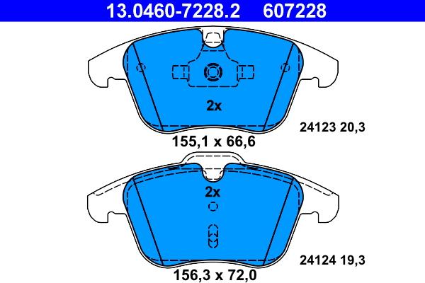 ATE 13.0460-7228.2 - Bremžu uzliku kompl., Disku bremzes autospares.lv