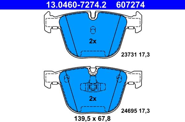 ATE 13.0460-7274.2 - Bremžu uzliku kompl., Disku bremzes www.autospares.lv