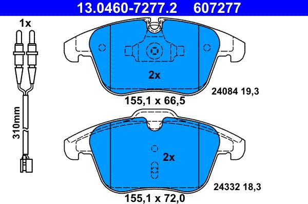 ATE 13.0460-7277.2 - Bremžu uzliku kompl., Disku bremzes www.autospares.lv